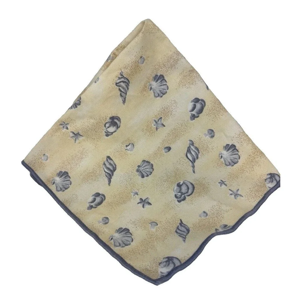 Longaberger Vintage Shoreline Seashell Cloth Napkins Set of 4 | 16x16